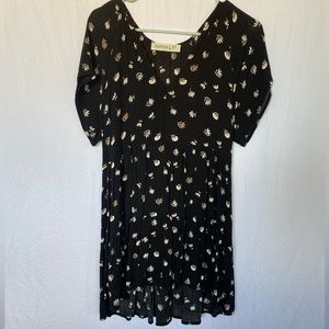 Mini black floral dress